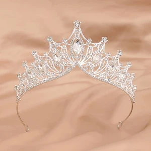Königin Kronen mit Kämmen für Frauen, Kronwettbewerb, Prinzessin Crown für Mädchen, Crystal Strass Tiara, Tiara Bandana 8 Hauptverkaufsverkauf Sol - №3