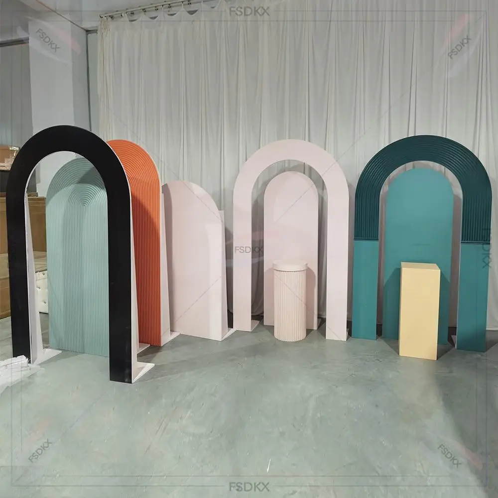 

Wholesale 3D White PVC Backdrop Arch Wall Panels Drable Wedding Backdrop Arch for Custom Size for Party Events