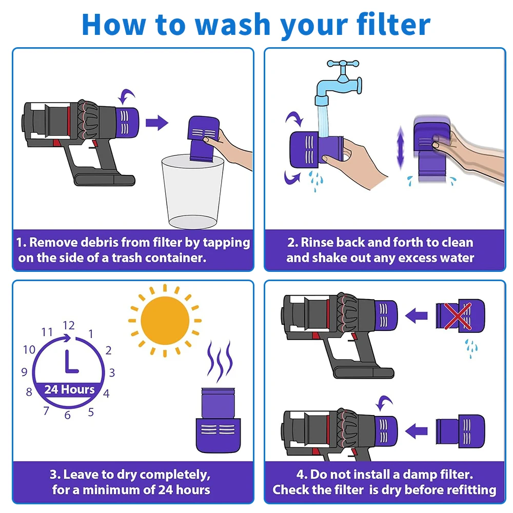 مرشح خلفي منظف لـ Dyson V11 Animal / V11 Torque Drive V15 مكانس محمولة قطع غيار أدوات تنظيف الترشيح الخلفي الإعصاري #6