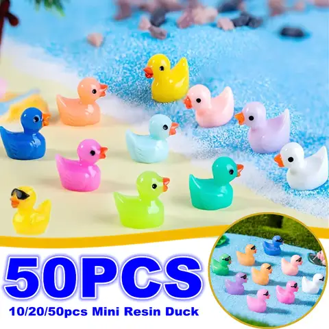 Mini Resin Ducks, Mini Resin Ducks with Glasses for DIY Craft Garden Home Decor Cute Animals Micro Landscape