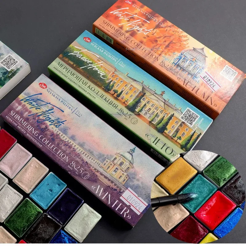 8-color-spring-autumn-winter-watercolor-paint-set-painting-illustration-coloring-outdoor-portable-pearl-luster-watercolor-paint
