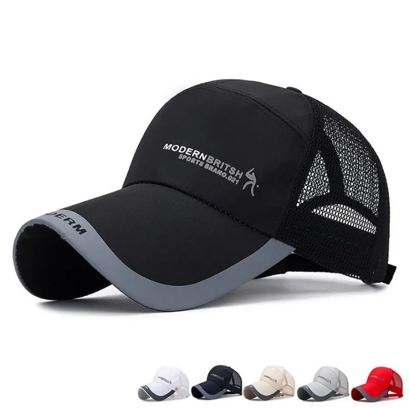 2024 Summer Outdoor Sports Baseball Hat Women Men Running Visor Cap Breathable Quick Dry Mesh Long Brim Sunscreen Peaked Caps