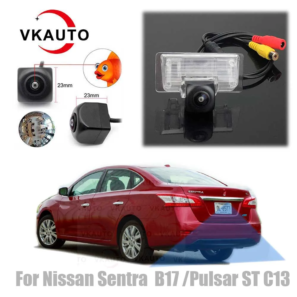 Vkauto Fish Eye Rear View Camera For Nissan Sentra B17 Pulsar C13 ST Sedan 2013~2019 HD CCD Backup Reverse Parking Camera