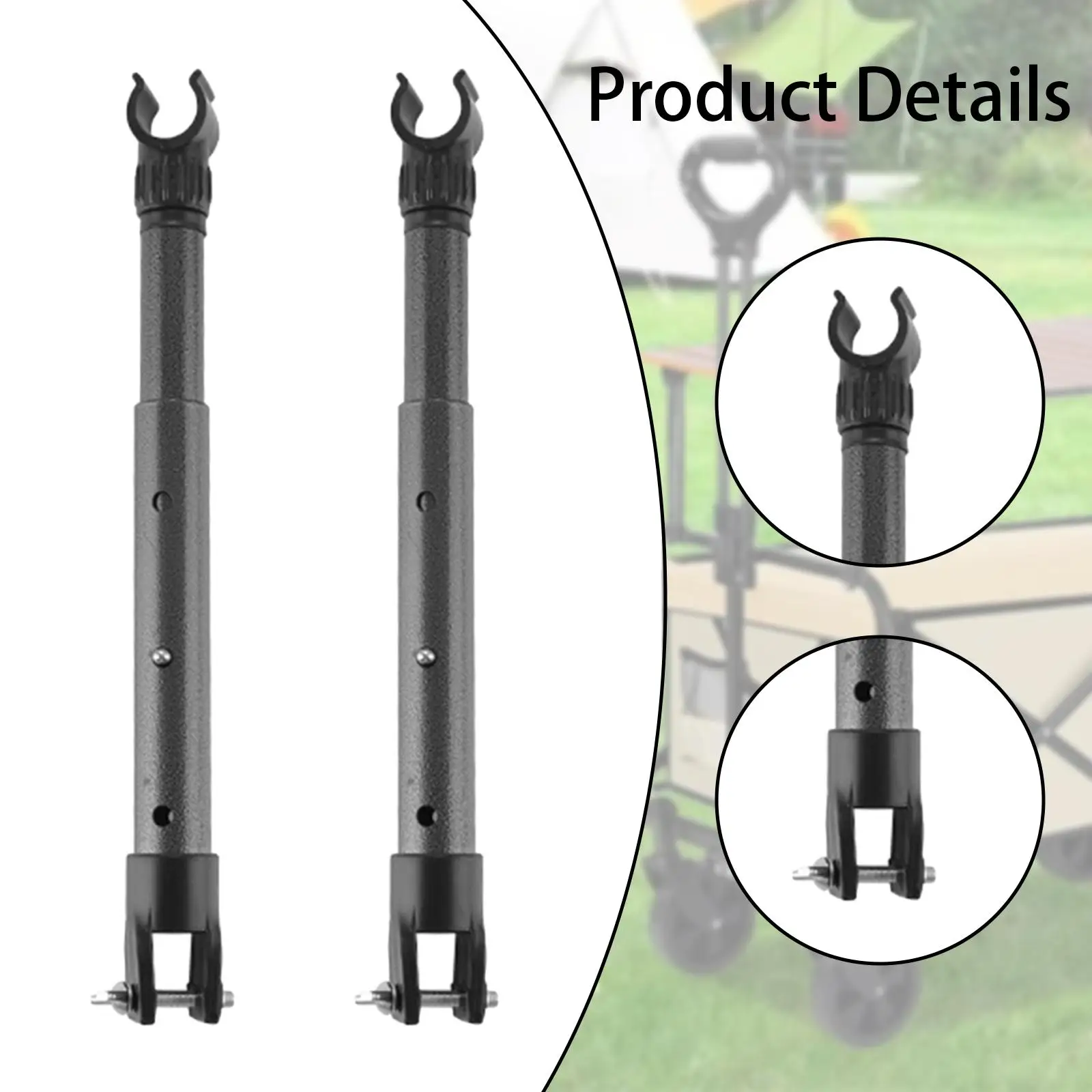 Camping Cart Table Support Tubes Heavy Duty Telescopic Legs Adjustable Height for Folding Picnic Table