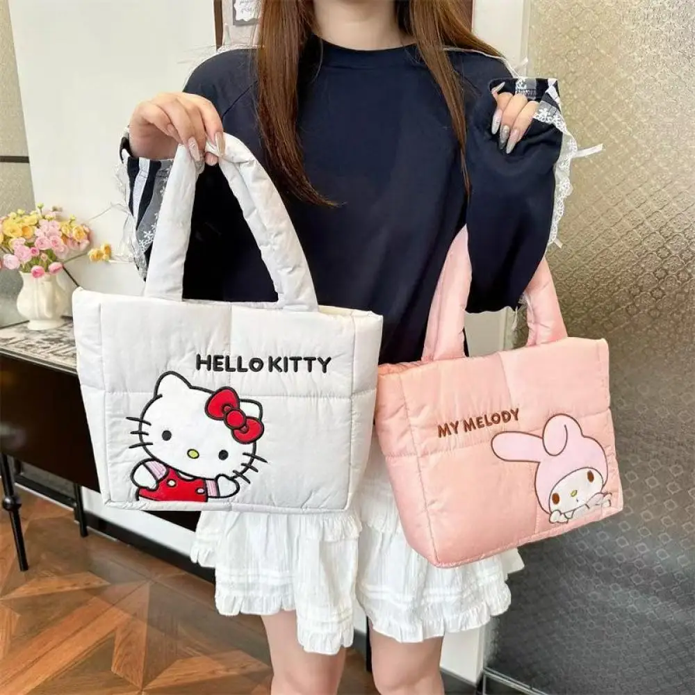 

Sanrio Hello Kitty мультфильм милая пуховая тканевая сумка аниме My Melody Kuromi большая сумка на плечо большая вместительная праздничный подарок