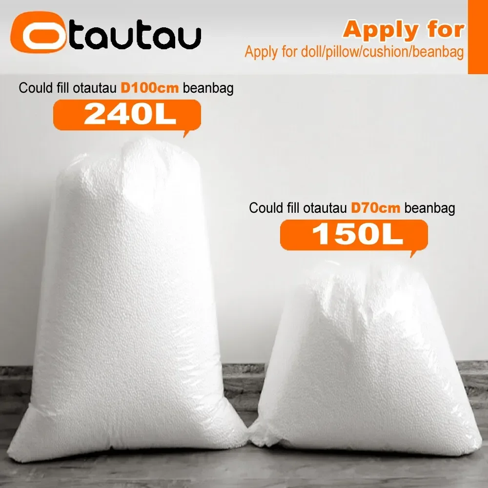 OTAUTAU 240L EPS Ball Filler for 3ft Beanbag Pouf 3-5mm Polyester Pillow Cushion Bean Bag Chair Snow Scene TL001