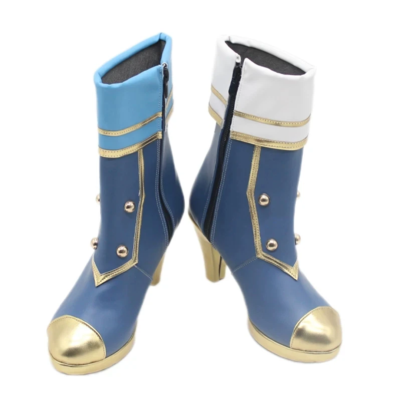 Virtual Lize Helesta Cosplay Shoes Women Unisex Fashion PU Leather High Boots for Halloween Carnival Party Christmas