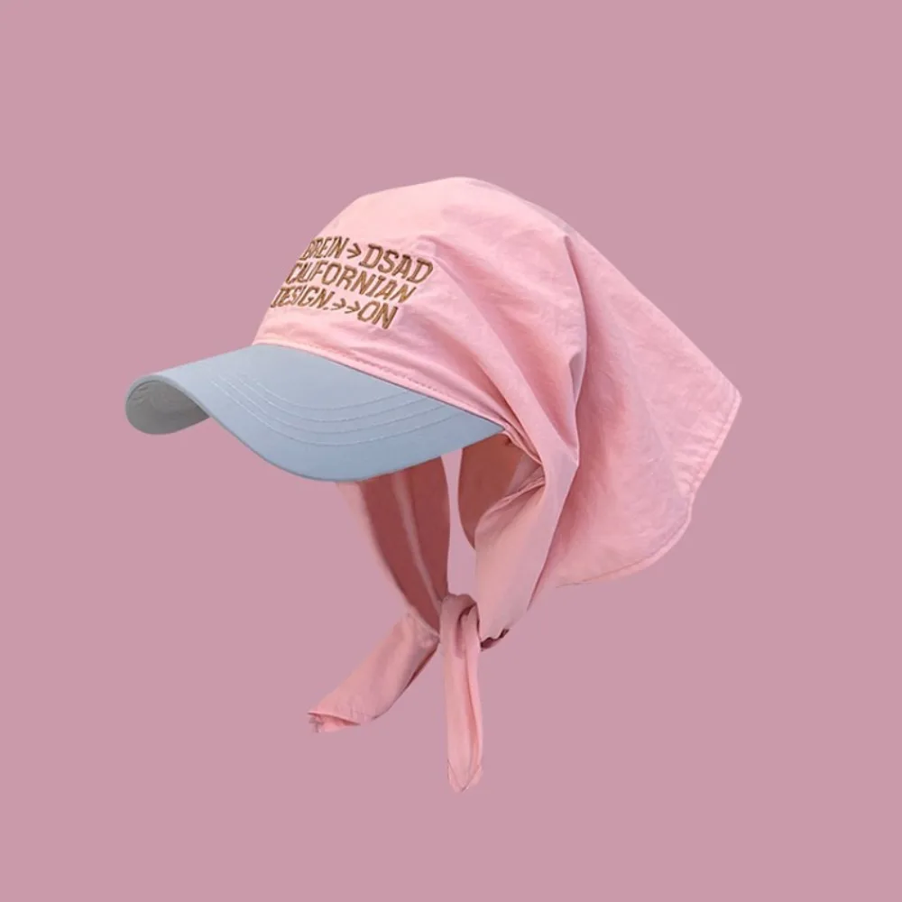 

Cotton Korean Headscarf Baseball Hat Quick Drying Breathable Triangle Headscarf Baseball Cap Color Block Sweet