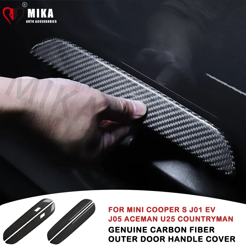 Car Door Handle Cover Stickers For Mini Cooper J01 EV J05 Aceman U25 Countryman 2024 2025 Carbon Fiber Parts Trim Accessories