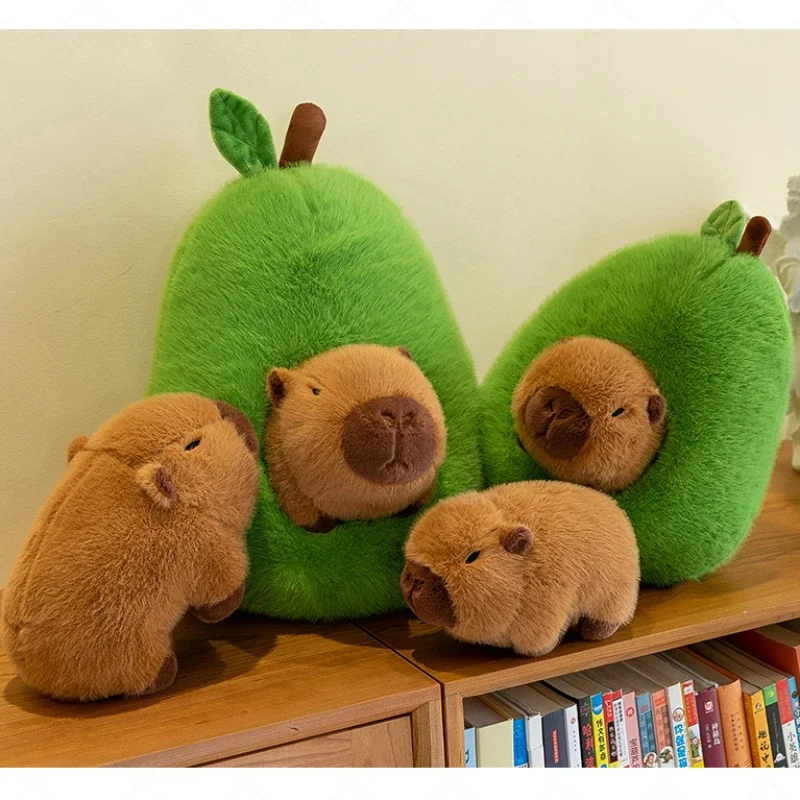 Avocado Plush Toy Capybara Doll Capibala Sleeping Pillow Large Plushie Kawaii Creative Fruit Rag Cushion Boys Birthday Gifts