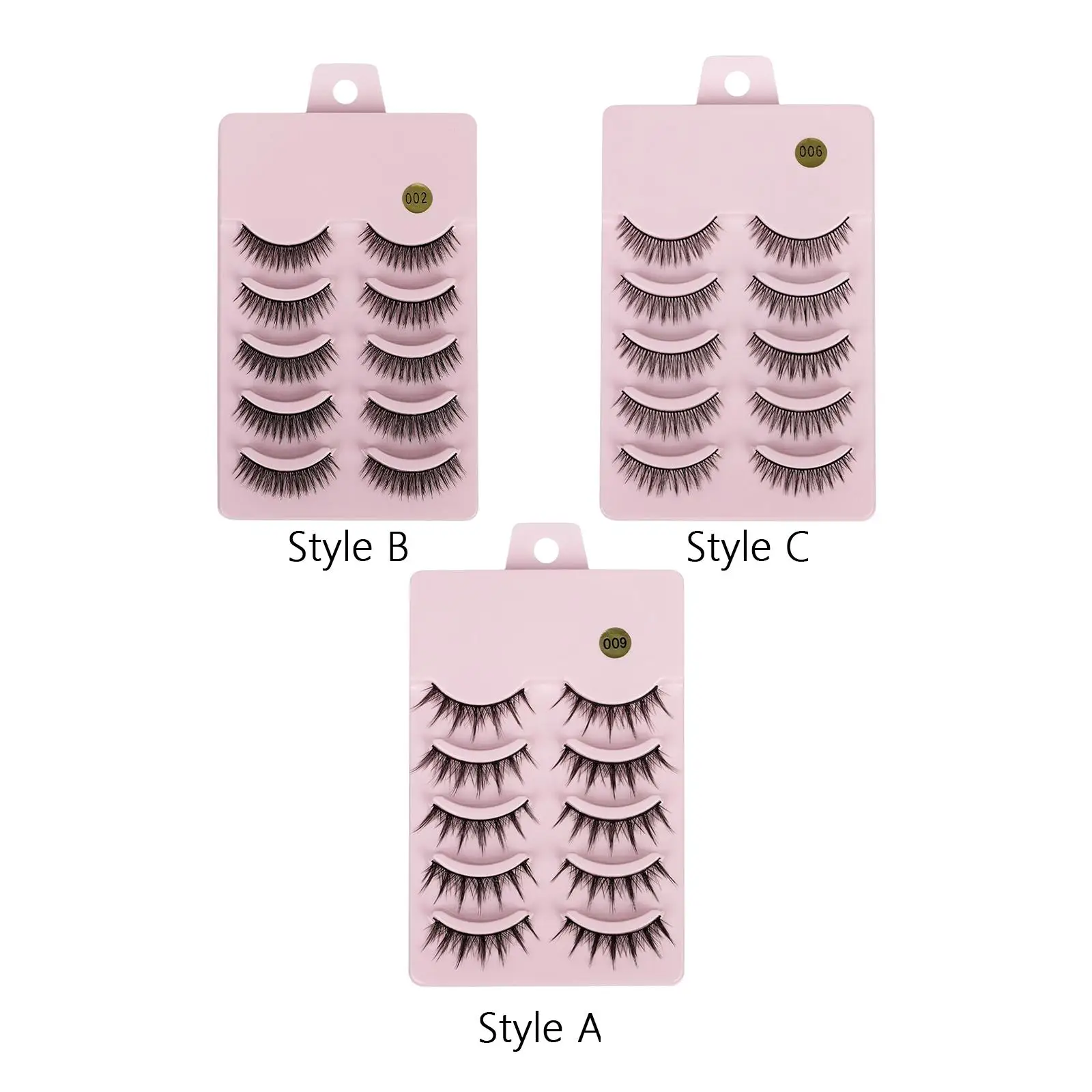 Homegardentool Spiky False Eyelashes Makeup Lash Strip 3D 5 أزواج للحفلات الراقصة #1