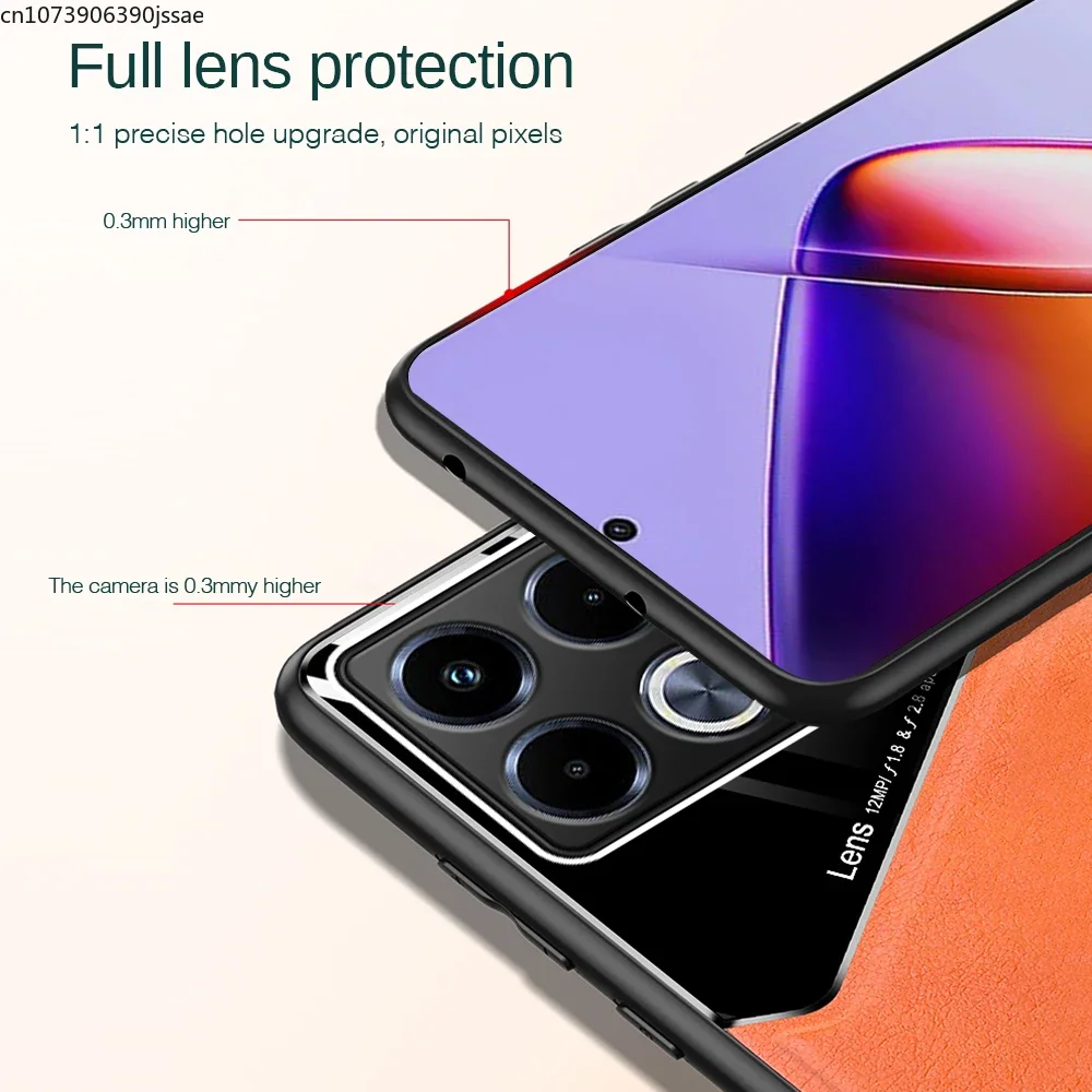 Skórzane etui na tył Infinix Note 40 Pro 4G 5G Etui TPU Miękki zderzak odporny na wstrząsy Coque Infini Note 40 Not 40 Pro+ Pro 5G Case — zdjęcie produktu 6