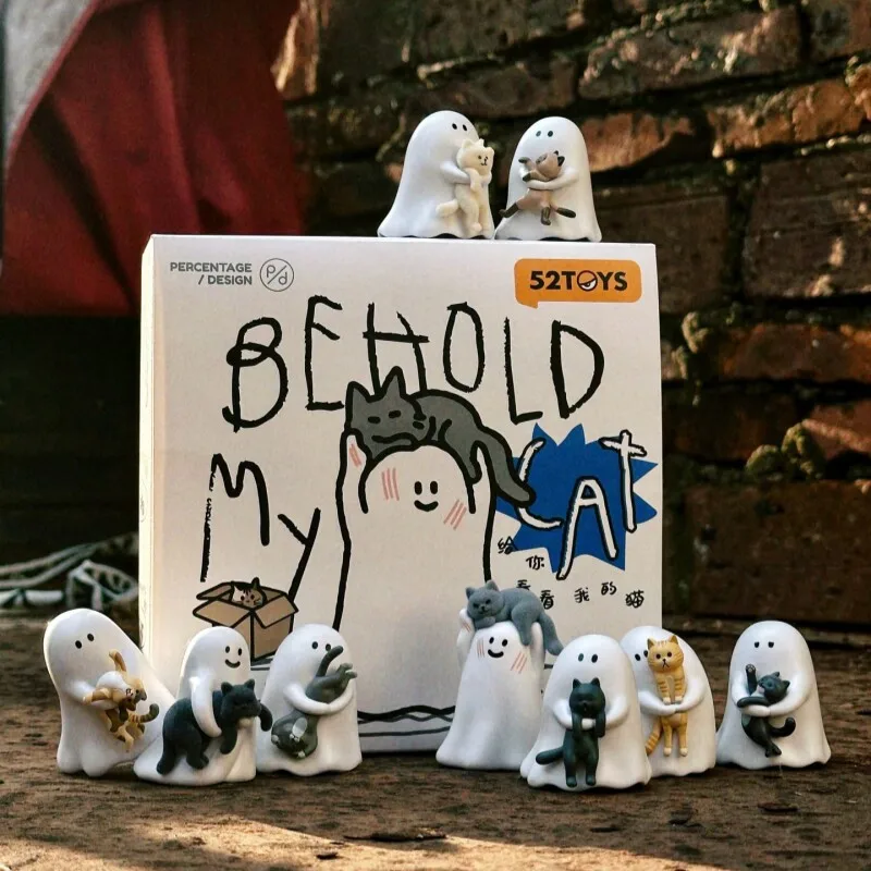 

Authentic 52TOYS Little Ghost "Let Me Show You My Cat" Blind Box Cute Figure Collectible Desktop Display Birthday Gift