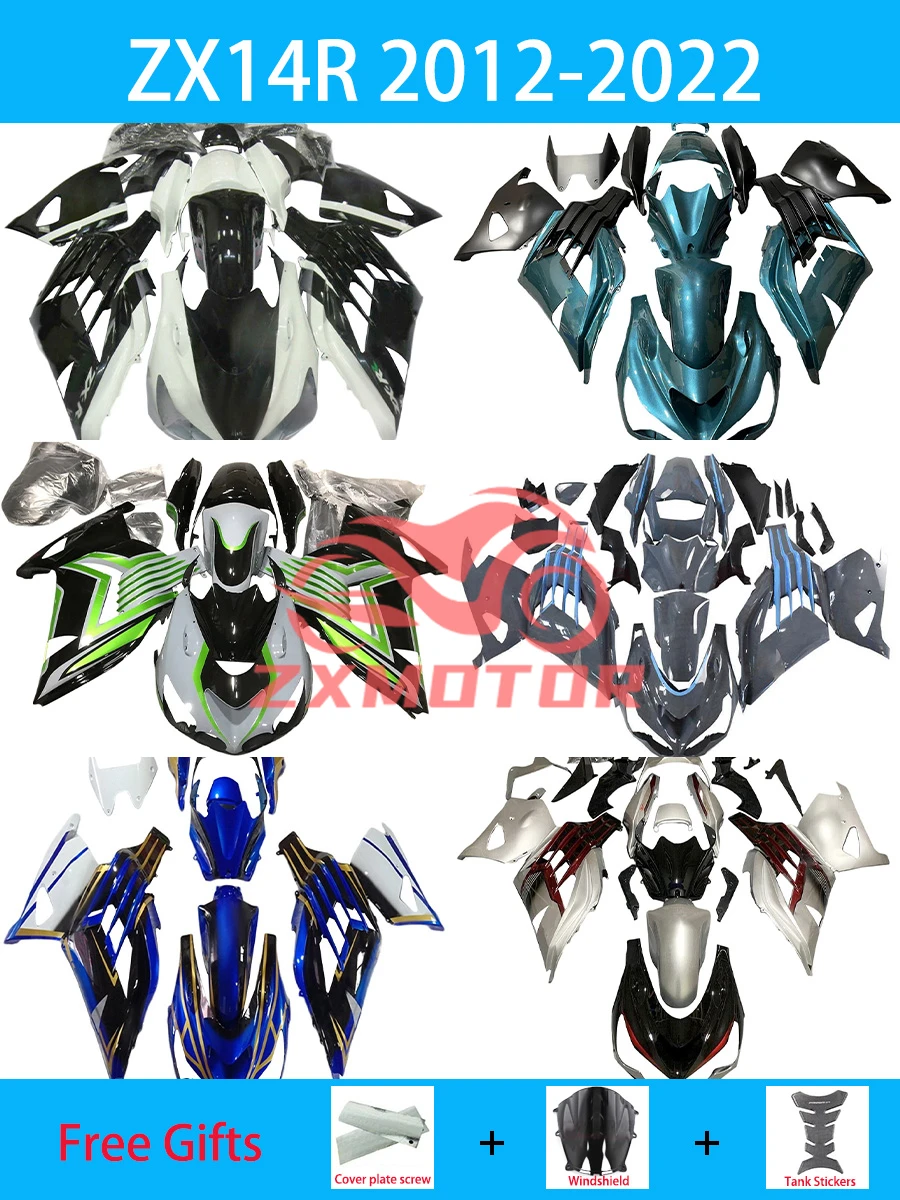 لكاواساكي ZX14R 2012 2013 2014 2015 2016 2017 2018 2019 2020 2021 0222 الهدايا المجمعة ZX 14R Fairings ABS حقن جديد