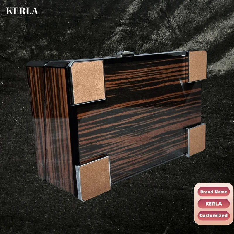 Customized KERLA Band Brown Piano Paint Universal Multifunctional Watch Wood Gift Box Automatic Mechanical 904L Steel Watch Case