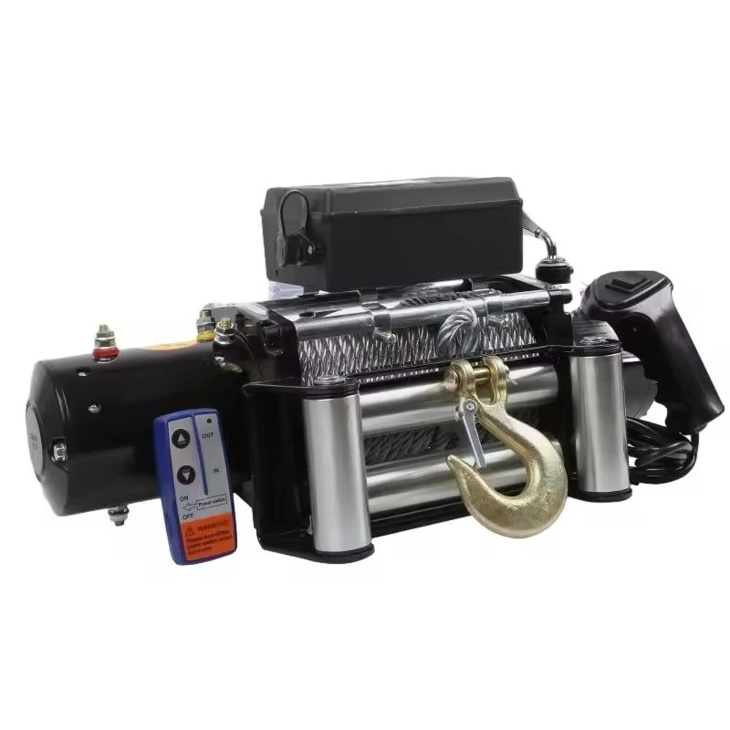 

4x4 Electric Winch with 13500lbs Motor Manual Steel Wire Rope Remote Control for Cars and Truck Cranes