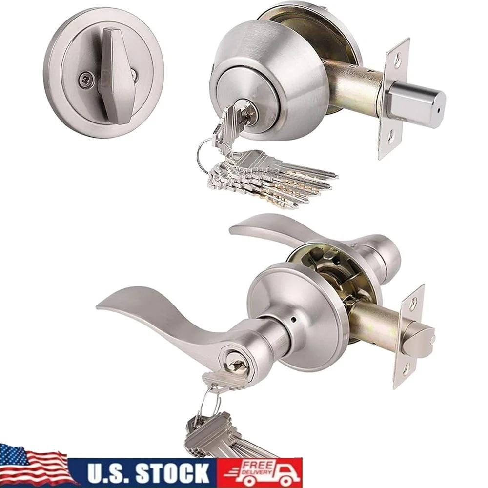 keyed-alike-front-door-lever-lockset-with-single-cylinder-deadbolt-adjustable-latch-security-knob-entry-lock-home-office-use