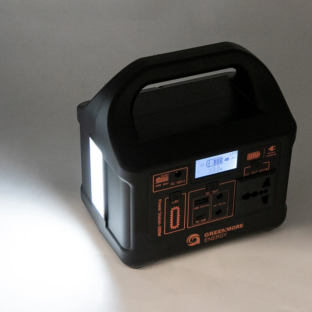 200W Outdoor Camping Backup Power Enerador Solar Portatil Rechargeable Electric Portable Solar Generator Mini Power Station