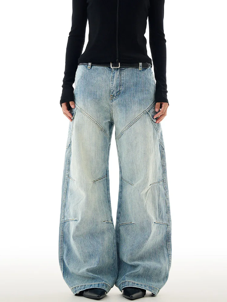 

Широкие джинсовые брюки, женские свободные ковбойские брюки для мытья полов, мешковатые джинсы, модные красивые потертые уличные повседневные брюки