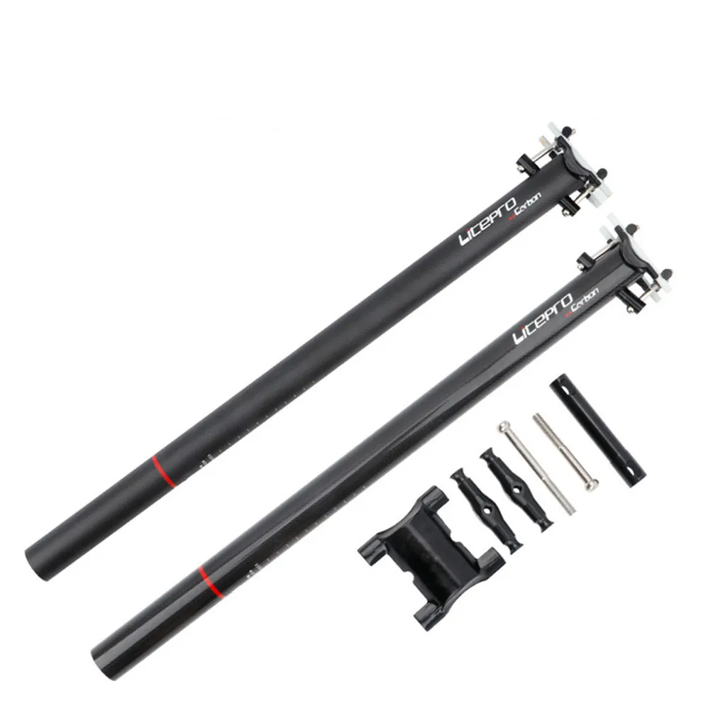 Litepro Folding Bike Carbon Fibre Seatpost 31.8/33.9mm*580MM For Brompton 412 SP8 Fnhon Bicycle Seat Tube