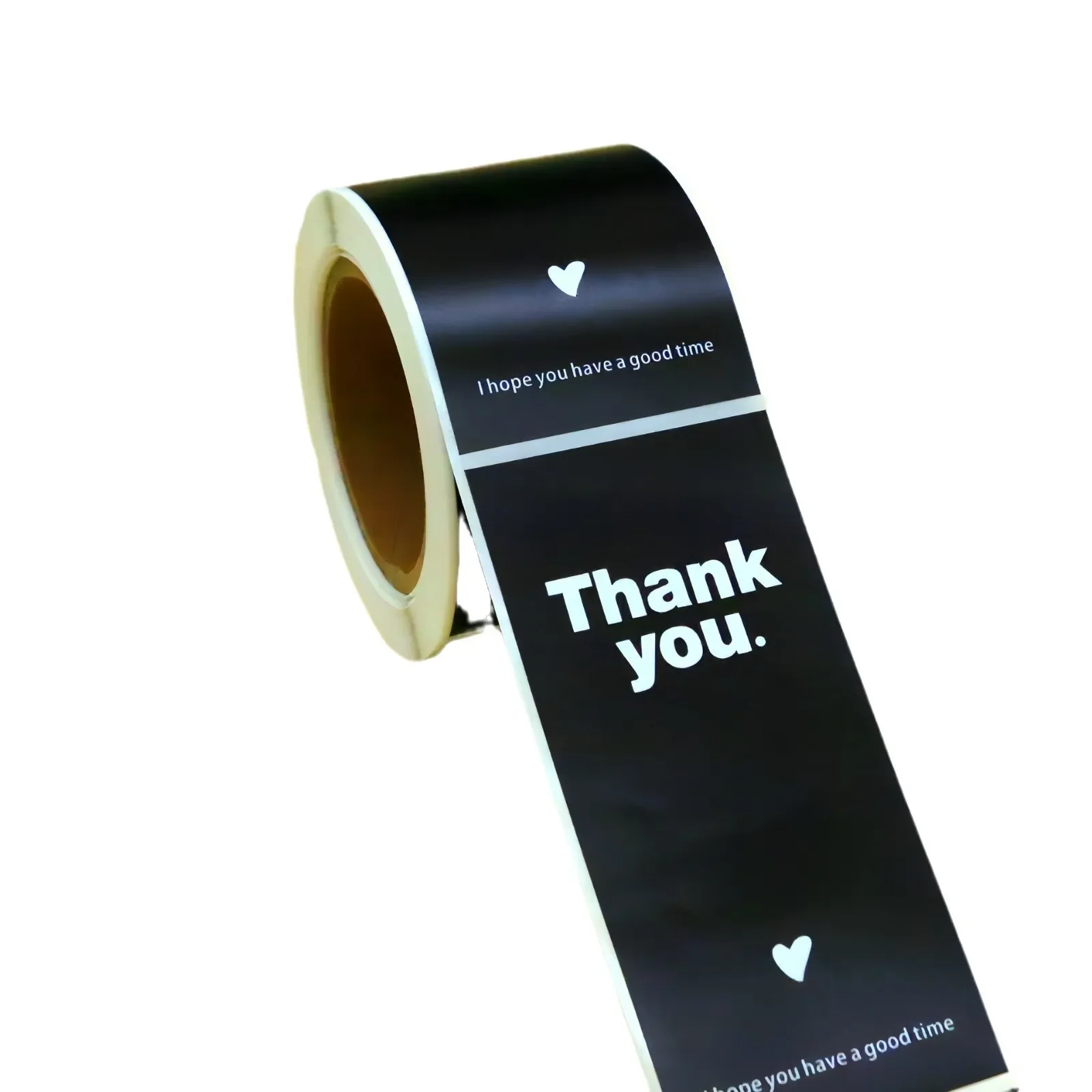 150PCS/Roll Black & White Thank You Adhesive Stickers | Decorative Seal Labels for Business & Retail Packaging