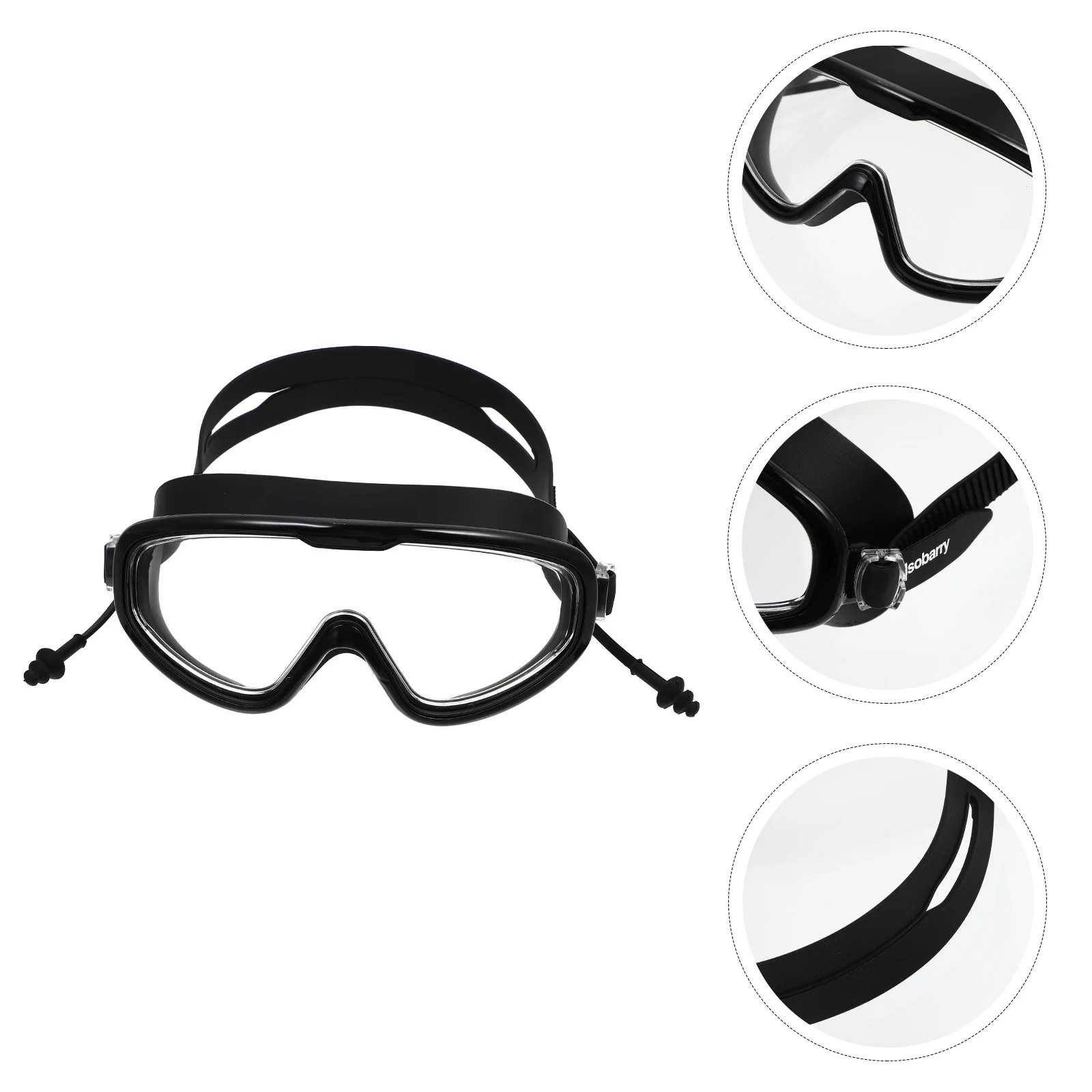 

1Pair Swimming Goggles Large Frame Professional Waterproof Anti-Fog Adjustable Swim Glasses Adult Swimwear Silicone Swim