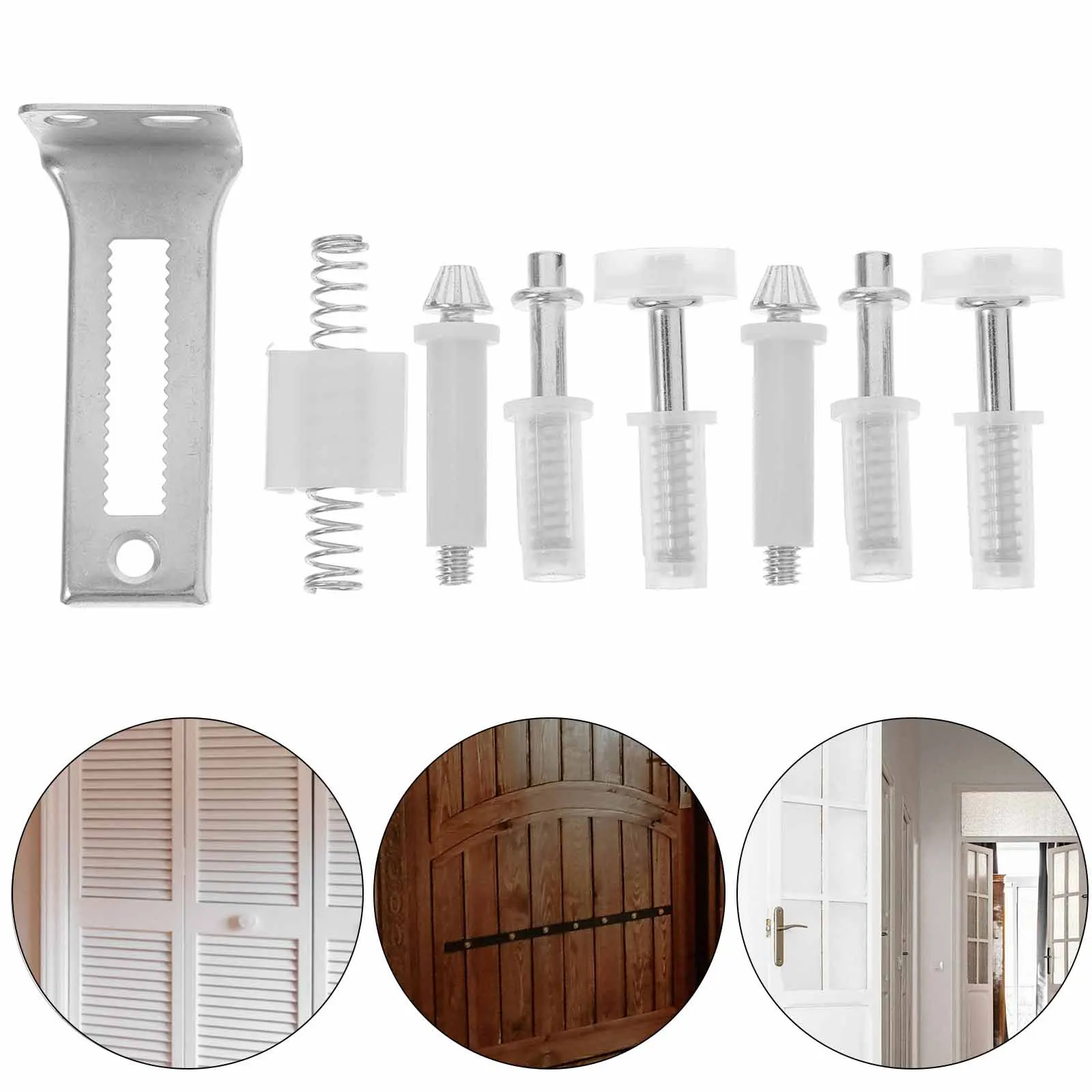 1 مجموعة 1 مجموعة Bifold طقم أدوات الباب خزانة من الفولاذ المقاوم للصدأ محاور الأكورديون مفصلات علوية لانزلاق أجزاء الأبواب القابلة للطي