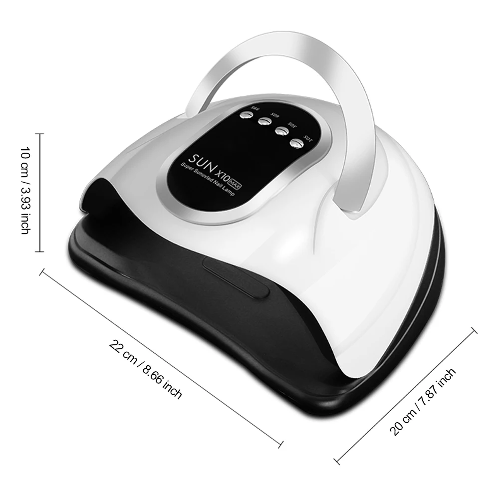 66 LED Lampada per unghie ad alta potenza Asciugacapelli professionale per gel UV LED con 4 timer e sensori Strumento per salone di luce per polimerizzazione manicure