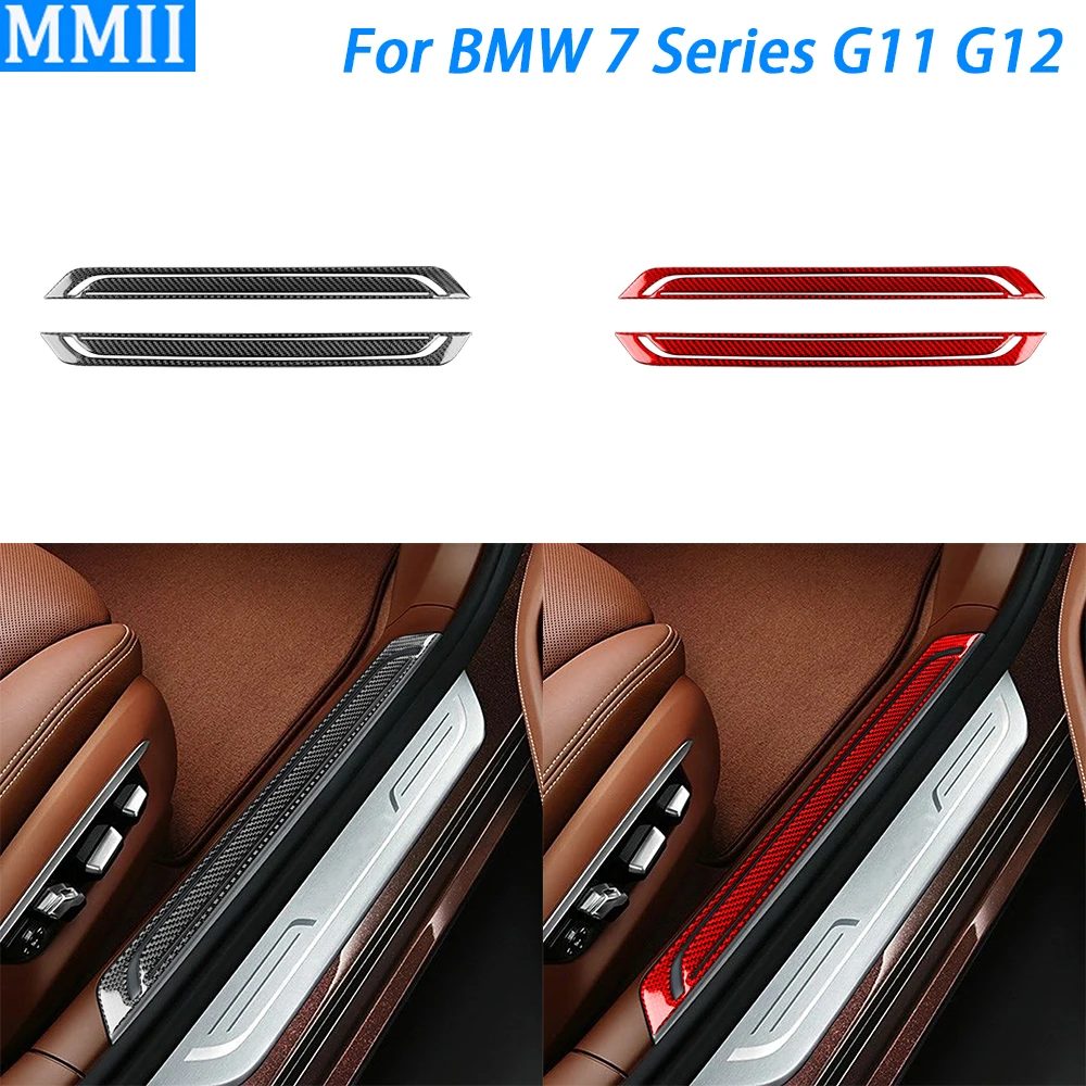 

For BMW 7 Series G11 G12 2015-2022 Carbon Fiber Inner Door Sill Decorative Strips Car Interior Decoration Accessories Sticker