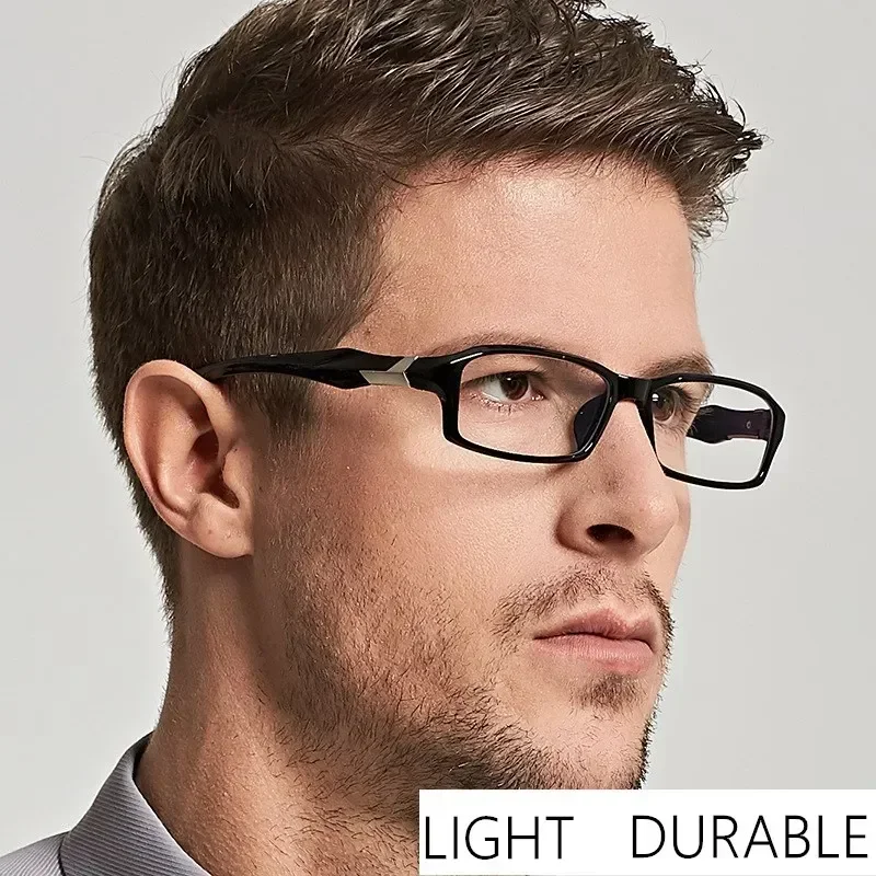 Ultra-Light TR90 Retro Square Optical Prescription Glasses Frame - Screw-Free Silicone Custom Myopia Hyperopia Lens Compatible