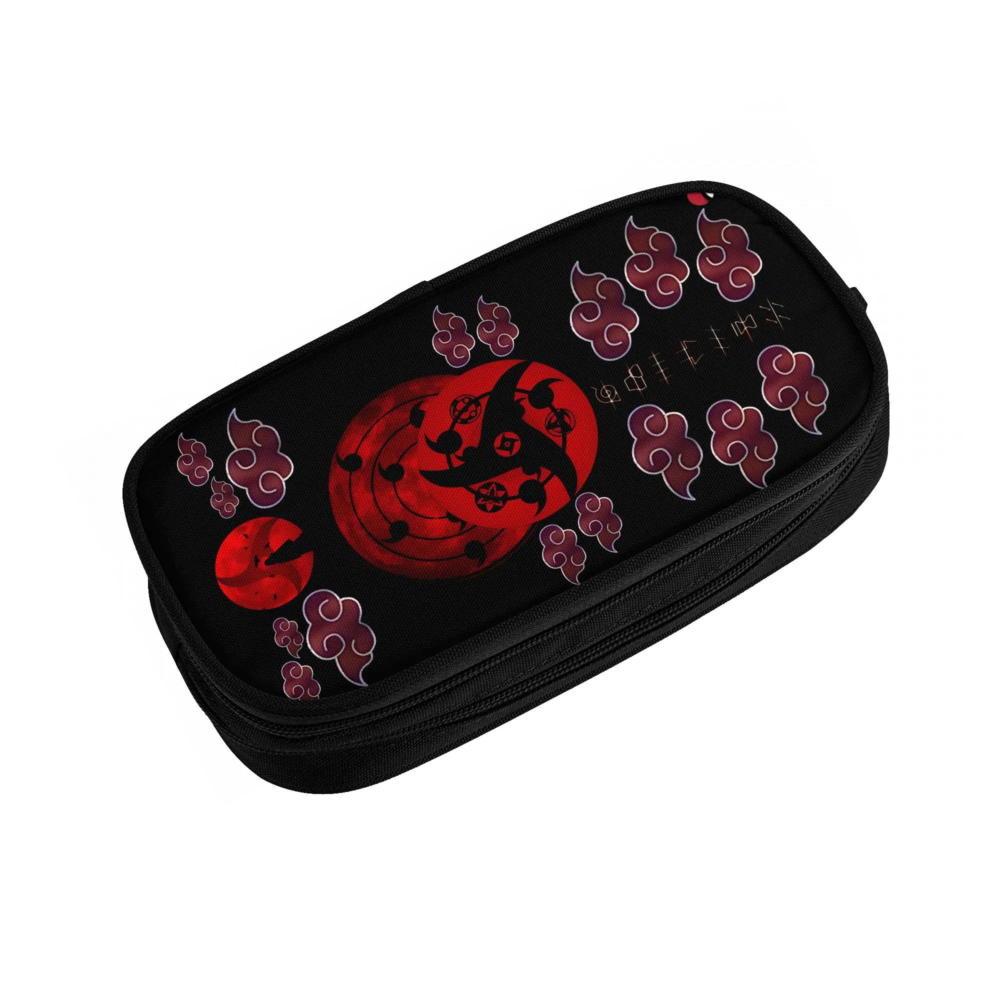 Benutzerdefinierte N-Narutoes Itachis Uchihas Federmäppchen für Jungen und Mädchen, große Kapazität, klassische Anime-Stiftbox, Tasche, Schulbedarf