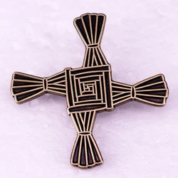 Saint Bridget's Cross Enamel Pin Religious Brooch Badges Ireland Gift Jewelry Accessories