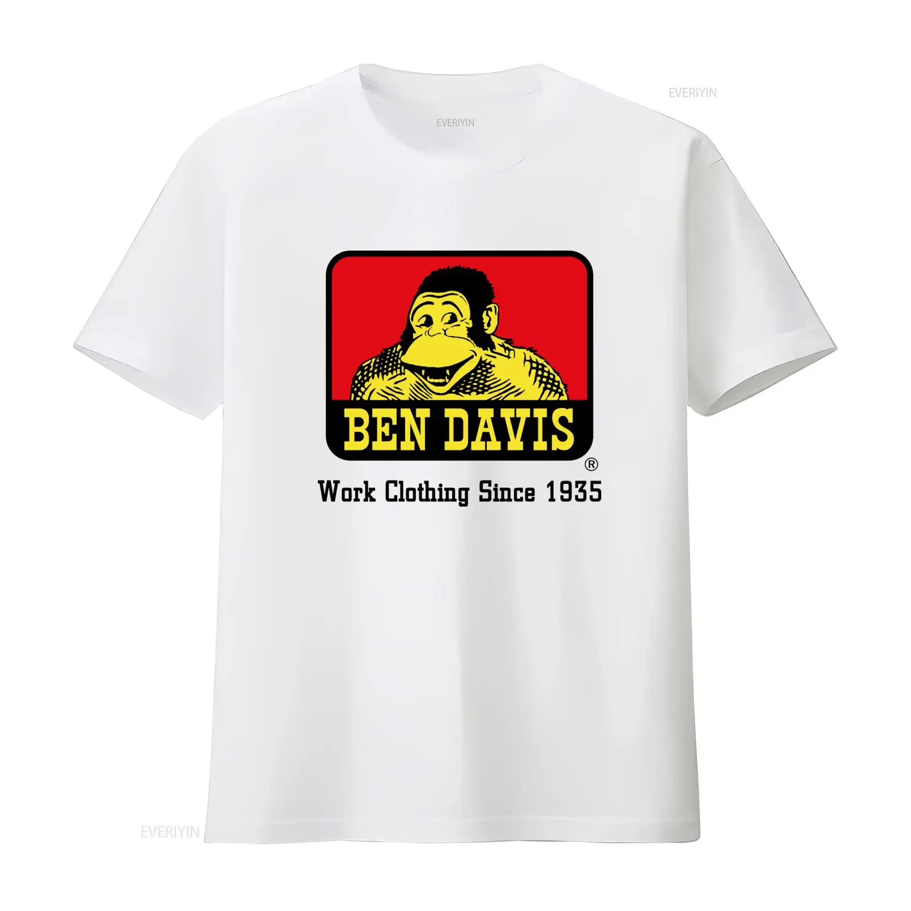 Ben Davis T Shirt Mens  Classic Cotton Top Colors with Cool Monkey Logo vintage Washed Breathable Unisex homme Comfortable