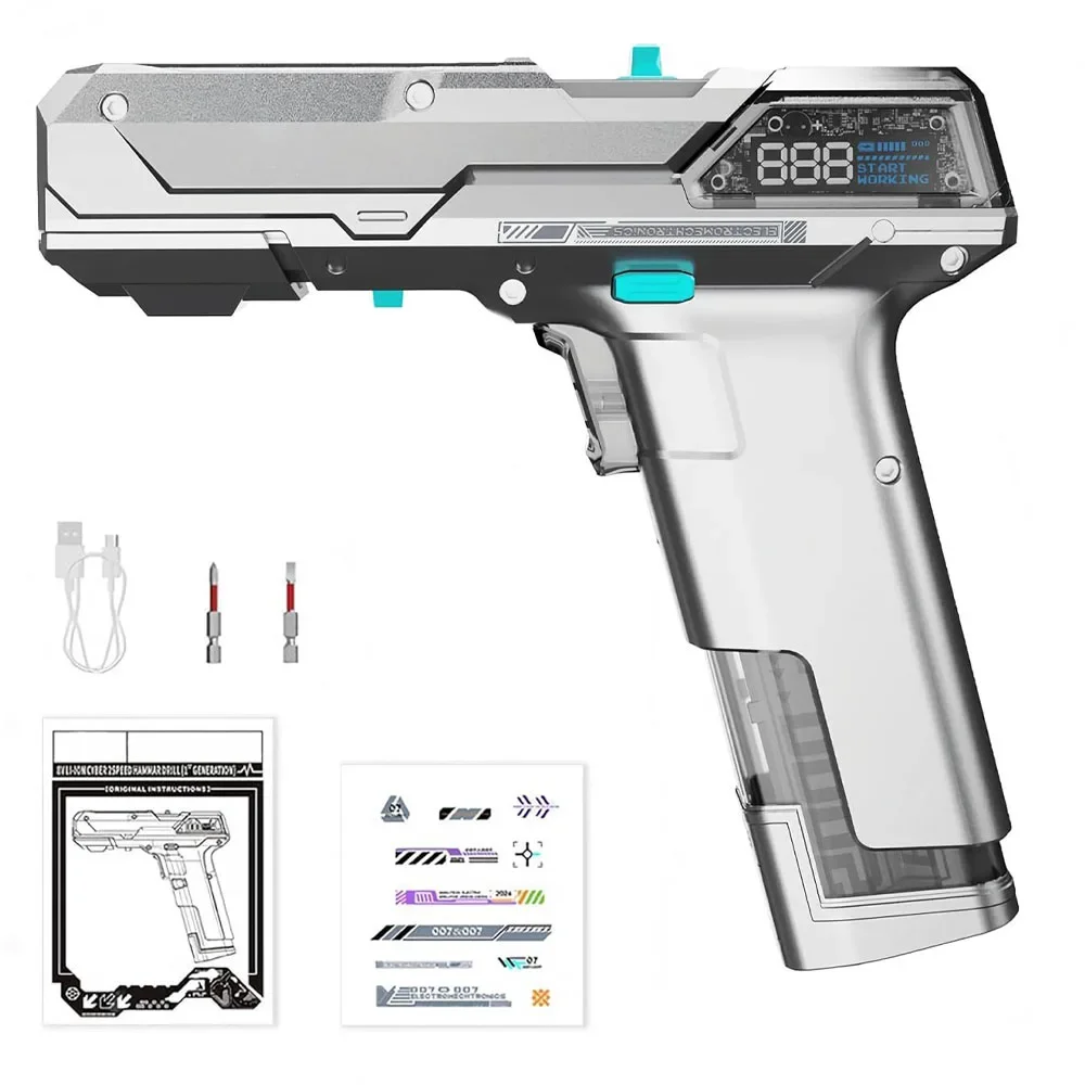 900 RPM Power Drill Cyberpunk Decor  Shaped 8V Dual-Speed Hammer Drill Battery Powered Electric Screwdriver 600g Desk Decor