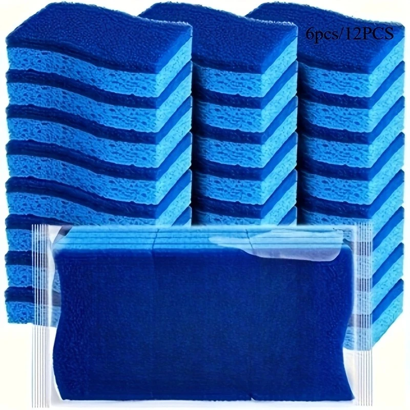 6/12 cleaning brush sponges, suitable for washing dishes. Cleaning sponges, quick cleaning without scratches, a cleaning wonder