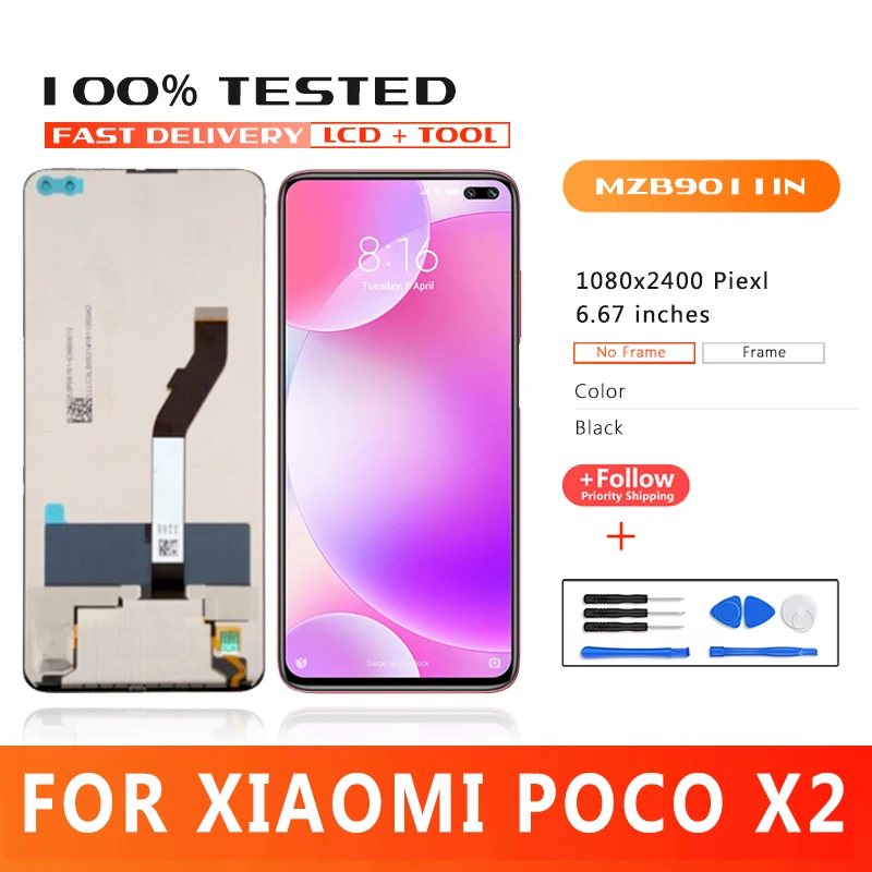 

6.67 Inch LCD Display For Xiaomi Poco X2 LCD Display Touch Screen Digitizer Assembly Replacment For Xiaomi MZB9011IN MZB8741IN