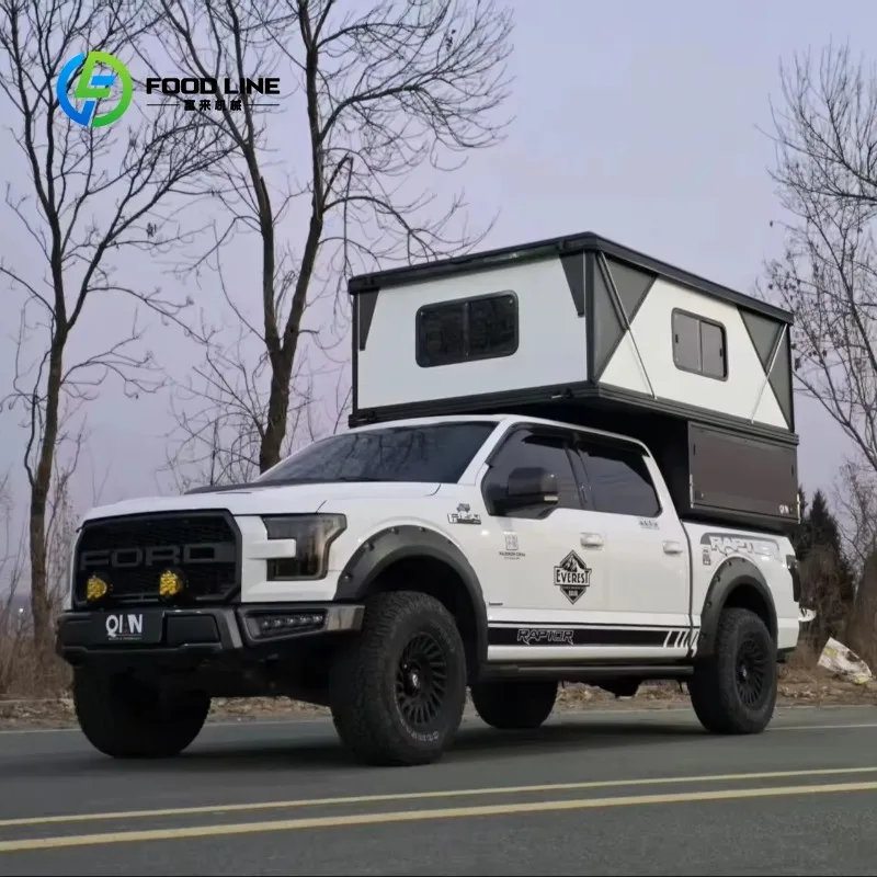 Customized Solar Ready Truck Pickup Truck Roof Tent, Foldable High Hard Shell Camper Top Available for Overland Travel