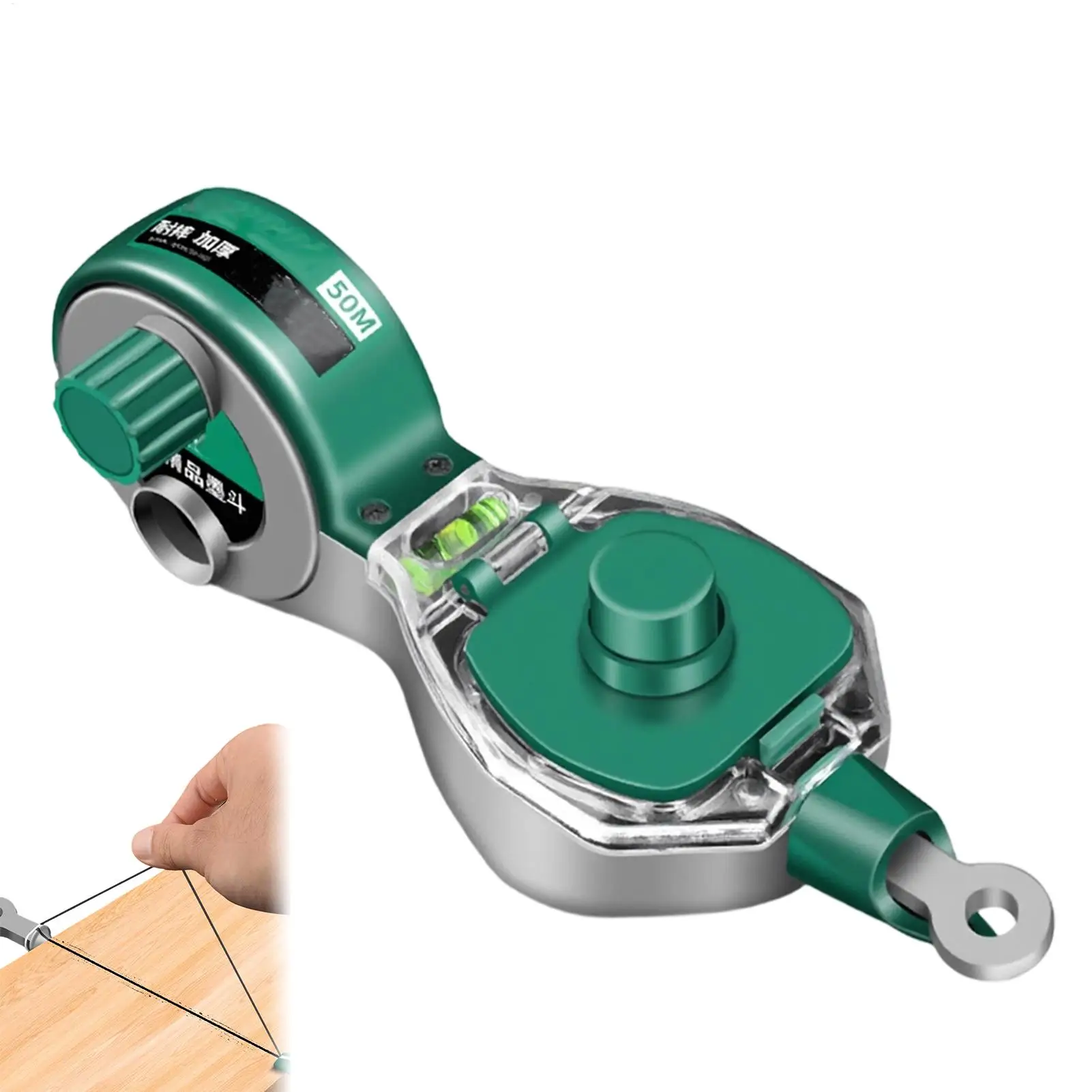 Manual Ink Marker Scriber Built in Bubble Level Professional Scriber Leak-Proof Ink Line Reel with 50m Chalk Line