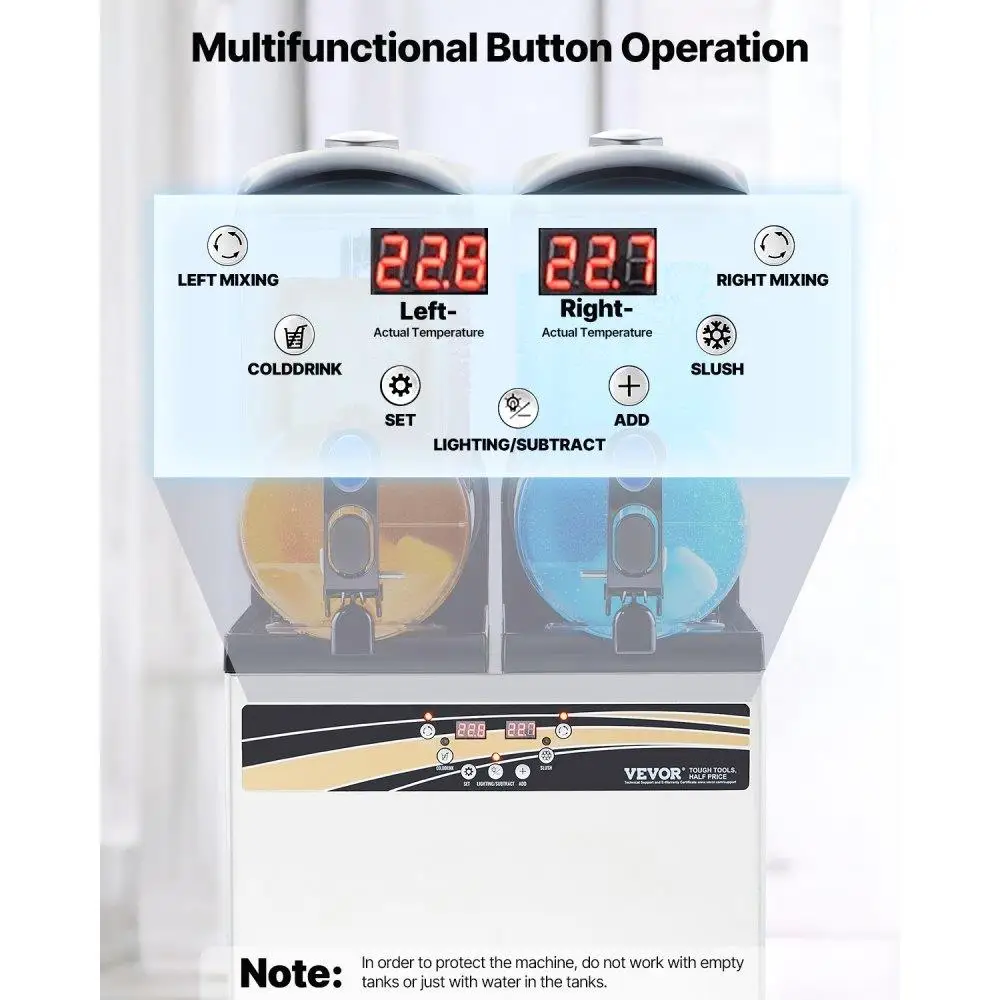 15Lデュアルタンク スラッシーマシン マルガリータ スムージー フローズンドリンクメーカー 業務用