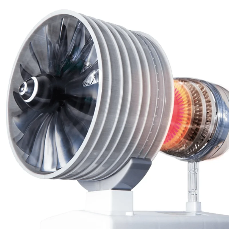 

DIY STEM Jet Aircraft Engine Model Assembly Toy Battery-Driven Turbine Birthday Gift-AA02
