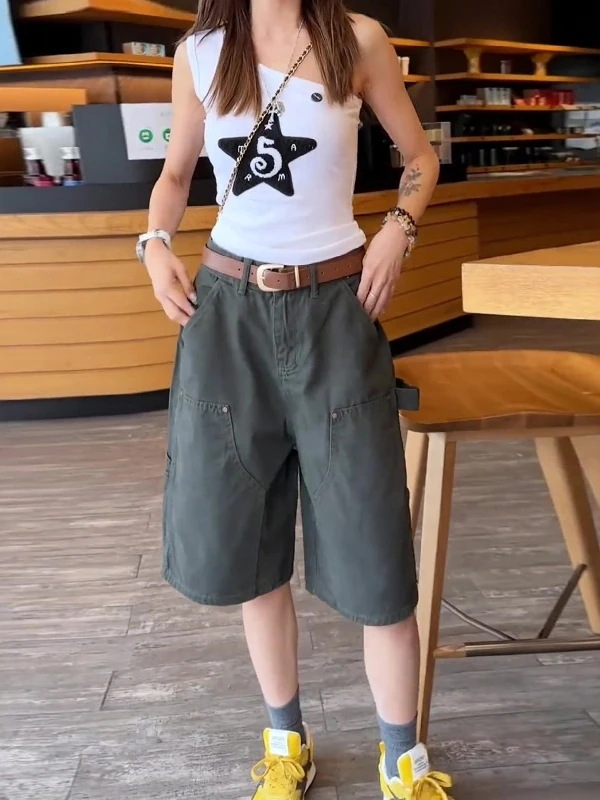 

Прямые широкие джинсы с высокой талией, женская летняя рабочая одежда в стиле ретро, американские брюки больших размеров для похудения, брюки пять четвертей