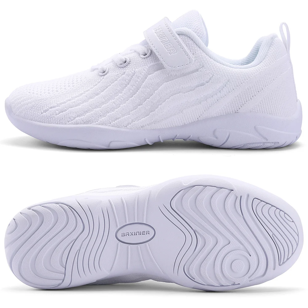 BAXINIER Girls Cheer Shoes White Cheerleading Dance Sneakers per Youth Shool Walking Shoes scarpe da Tennis per allenamento atletico