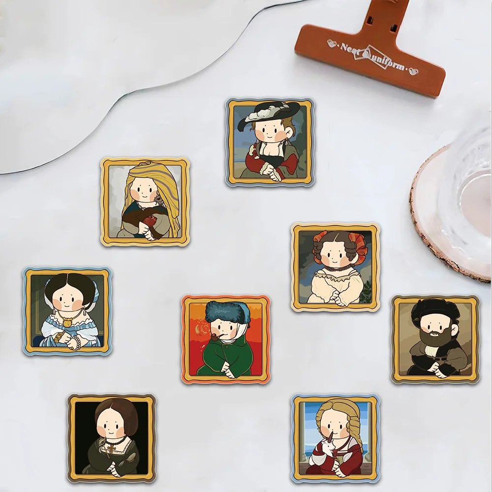 50 قطعة كارتون لطيف Q طبعة اللوحة العالمية الشهيرة الكتابة على الجدران ملصقات جراب هاتف الغيتار سكيت ملصقات ديكور مقاومة للماء