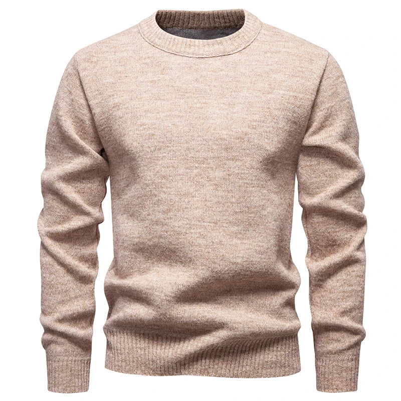 

Осенне-зимний свитер с круглым вырезом и бархатной подкладкой, повседневный теплый свитер «Джокер» внутри