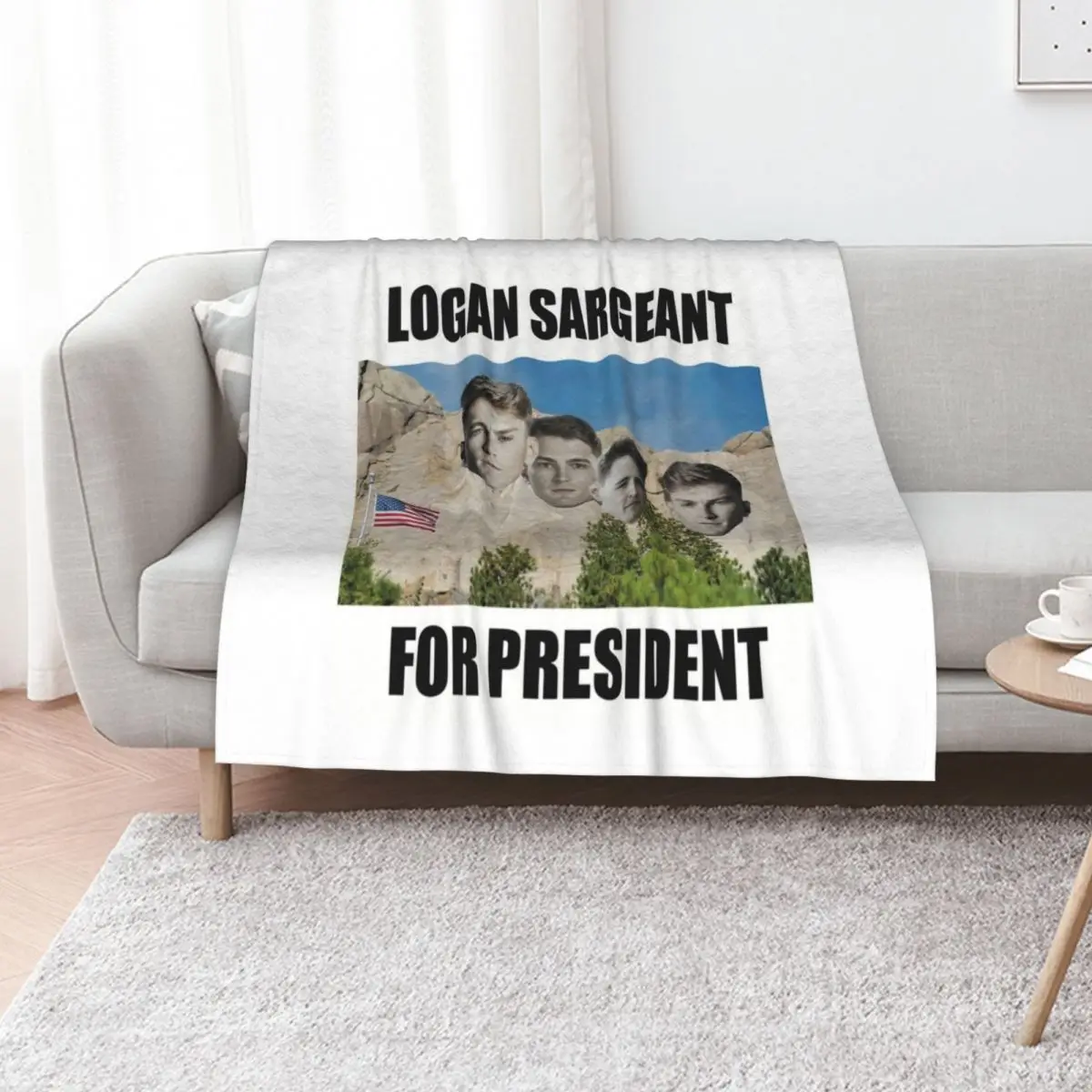 F1 Driver Logan Sargeant for President - On Mount Rushmore Throw Blanket Stuffeds Tourist Soft Bed Camping Blankets