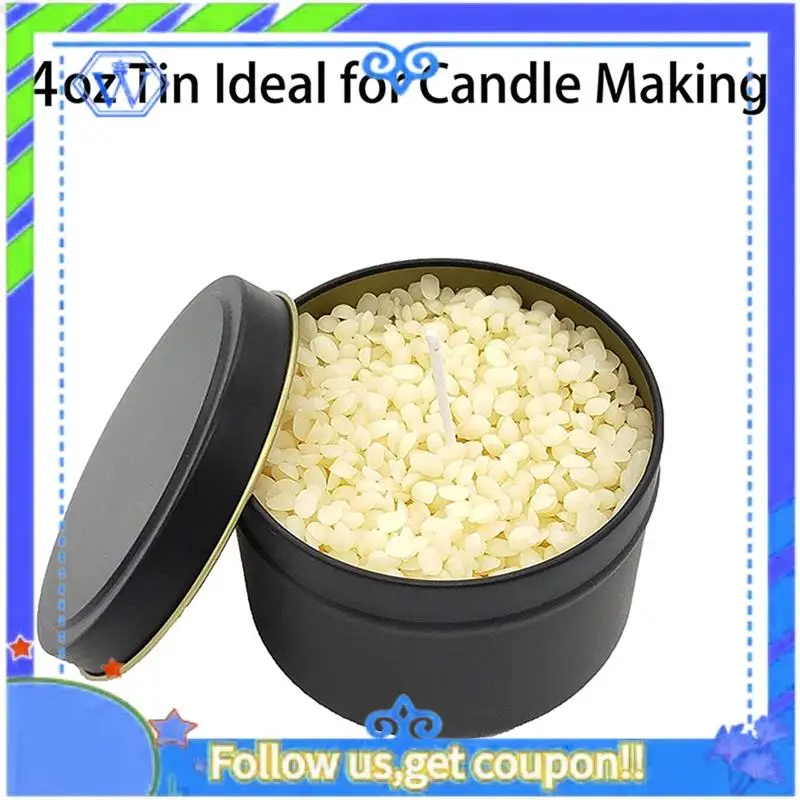 

A55P-Светочные банки, 72 шт., металлические контейнеры для свечей на 4 унции для изготовления свечей, декоративно-прикладного искусства, сухого хранения, черные