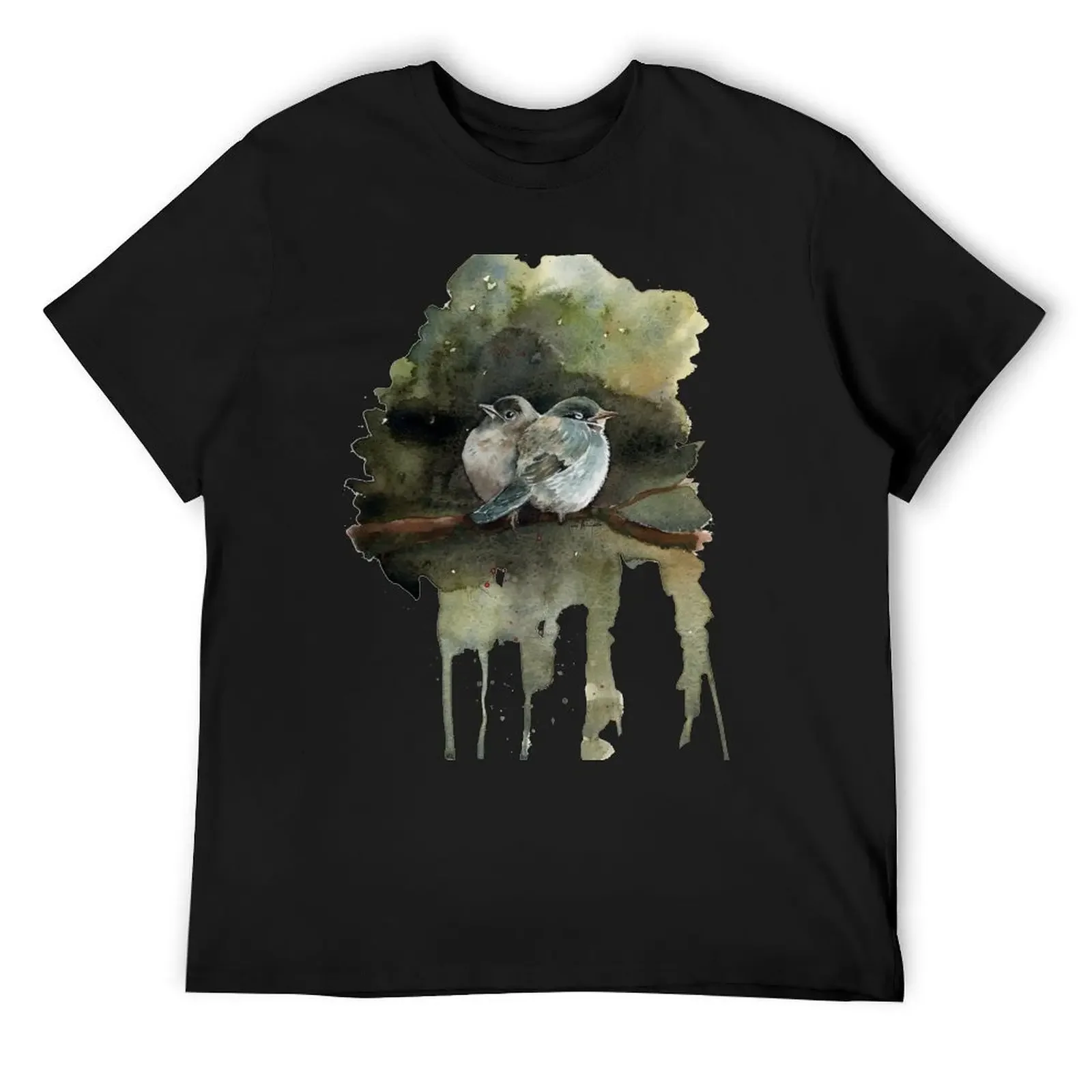 

Couple of Birds T-Shirt plain summer top baggy shirts rapper graphic tees mens clothes