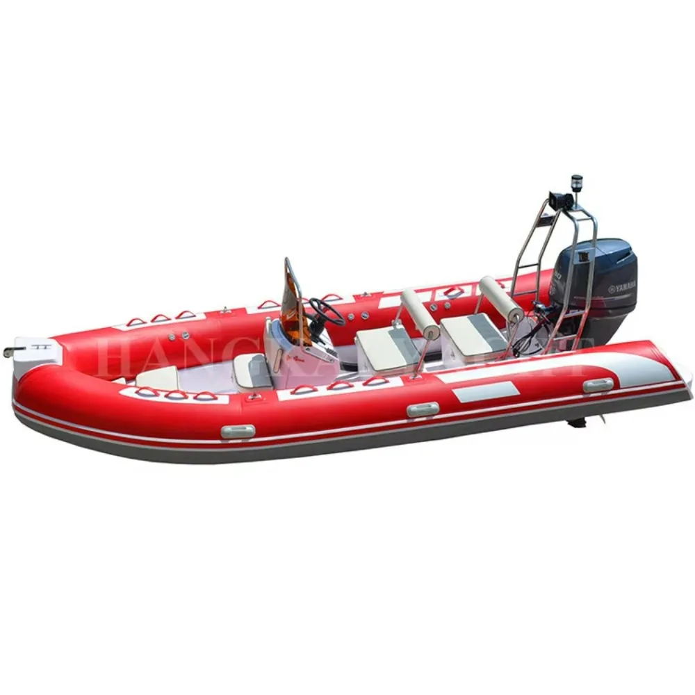 17ft 5.2m قارب صيد صلب قابل للنفخ مع محرك للبيع RIB520B