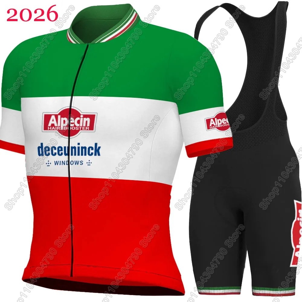 

Italy Alpecin Deceuninck 2026 Team Cycling Jersey Set Bicycle Clothing Road Bike Shirts Suit Bicycle Bib Shorts MTB Ropa Maillot
