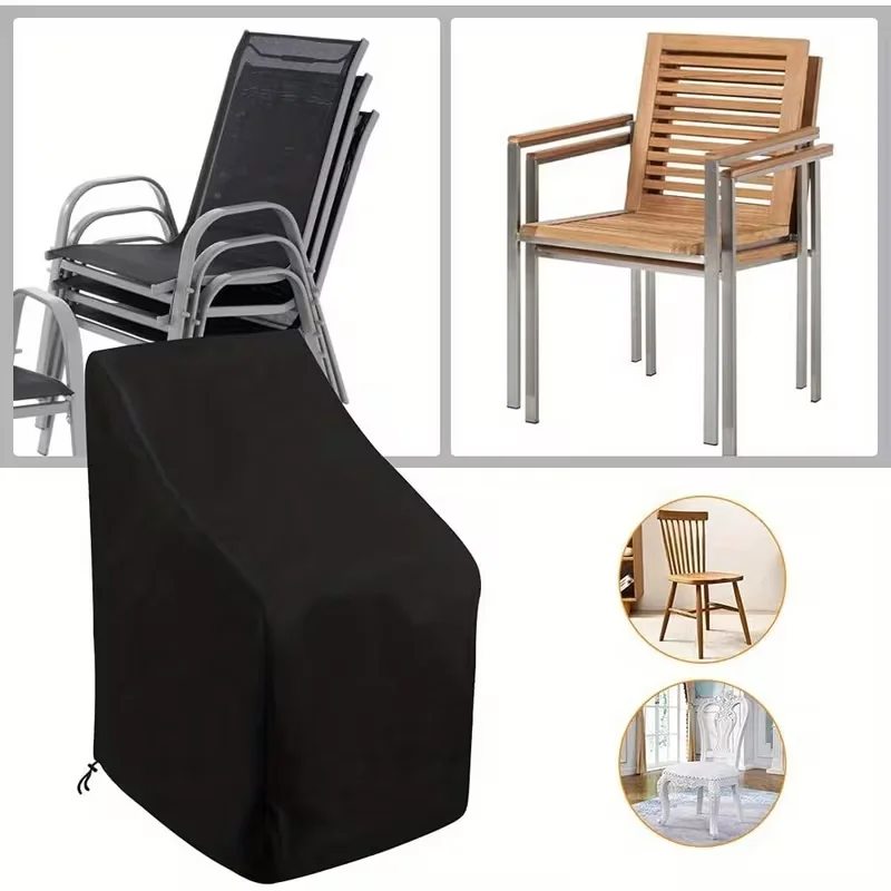Waterproof Weather Resistant Outdoor Chair Cover Heavy Duty Patio Lounge Stackable Chair Protector Furniture Cover